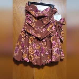 Jessica Simpson floral Strapless Dress with Bow